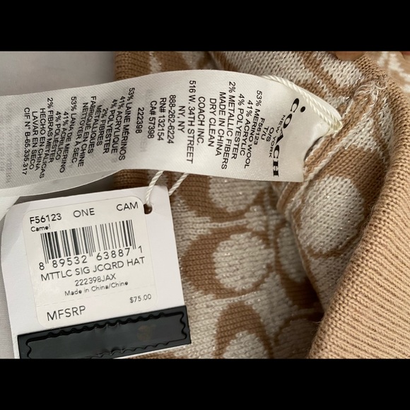 Coach signature metallic CC beanie hat OS - Picture 3 of 7